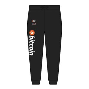 Bitcoin Logo Fleece Joggers for Crypto Enthusiasts